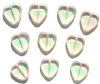 10 15mm Flat Cut Window Heart Beads Green\Pink 